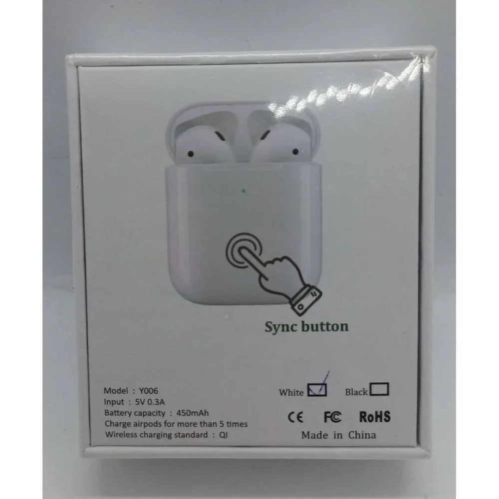 Wireless Charging Case Compatible w/AirPods 1 + 2 Bluetooth Pairing Sync Button